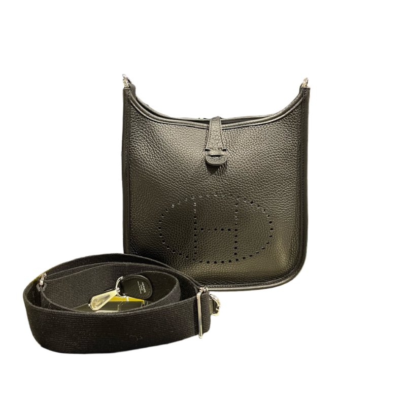 Used Hermès Evelyne Cross Body Bag Black PHW-7