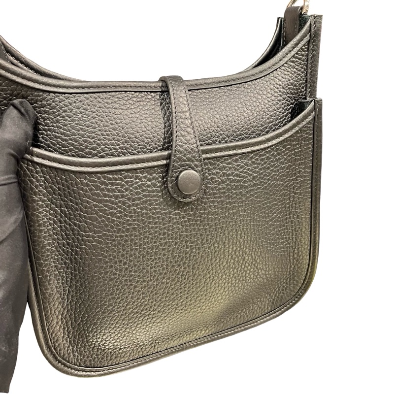 Used Hermès Evelyne Cross Body Bag Black PHW-9