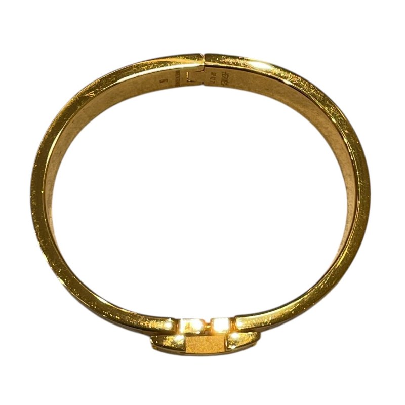 HERMES 愛馬仕 CLIC H PM 琺瑯手環 合金 白色 金色 SIZE:T2-7