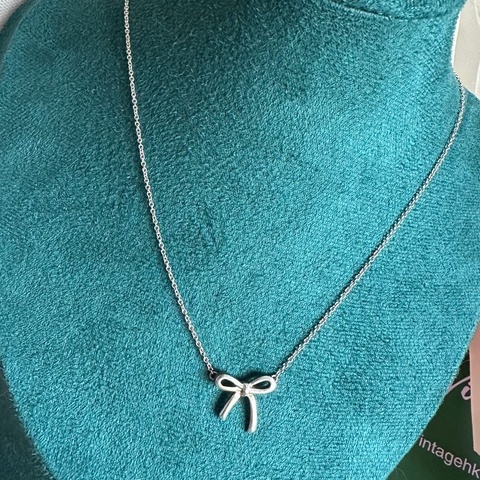 蒂芙尼 純銀 頸鏈 項鏈 鎖骨鏈 Tiffany & Co  bow 蝴蝶結 純銀項鍊 925