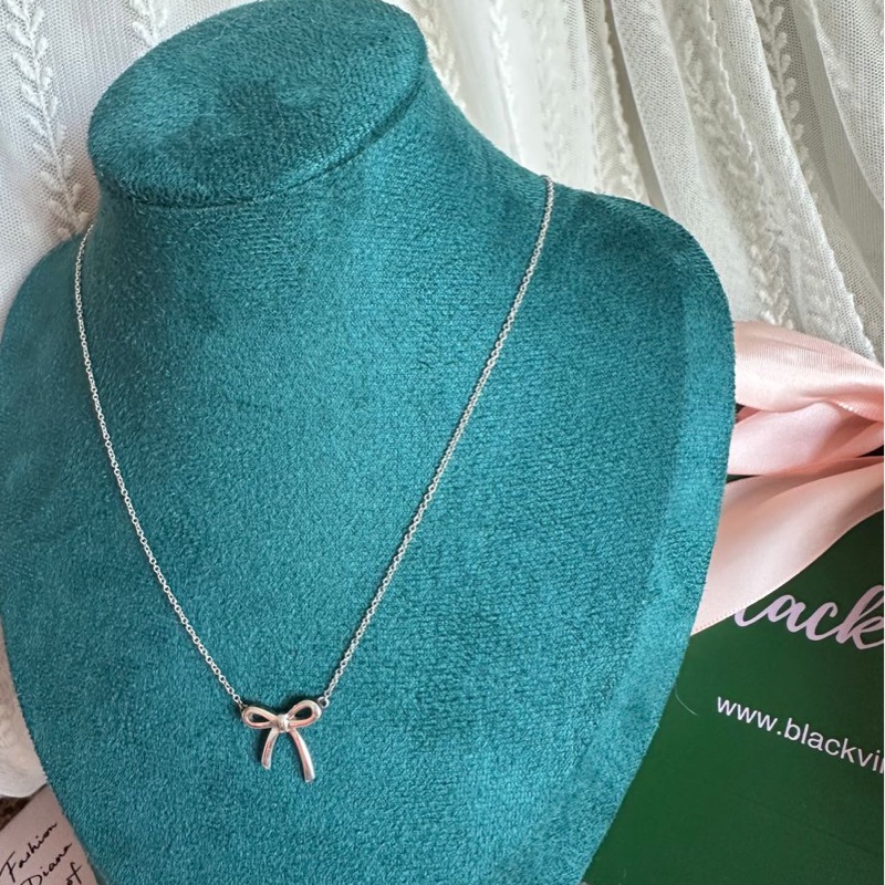 蒂芙尼 純銀 頸鏈 項鏈 鎖骨鏈 Tiffany & Co bow 蝴蝶結 純銀項鍊 925-3