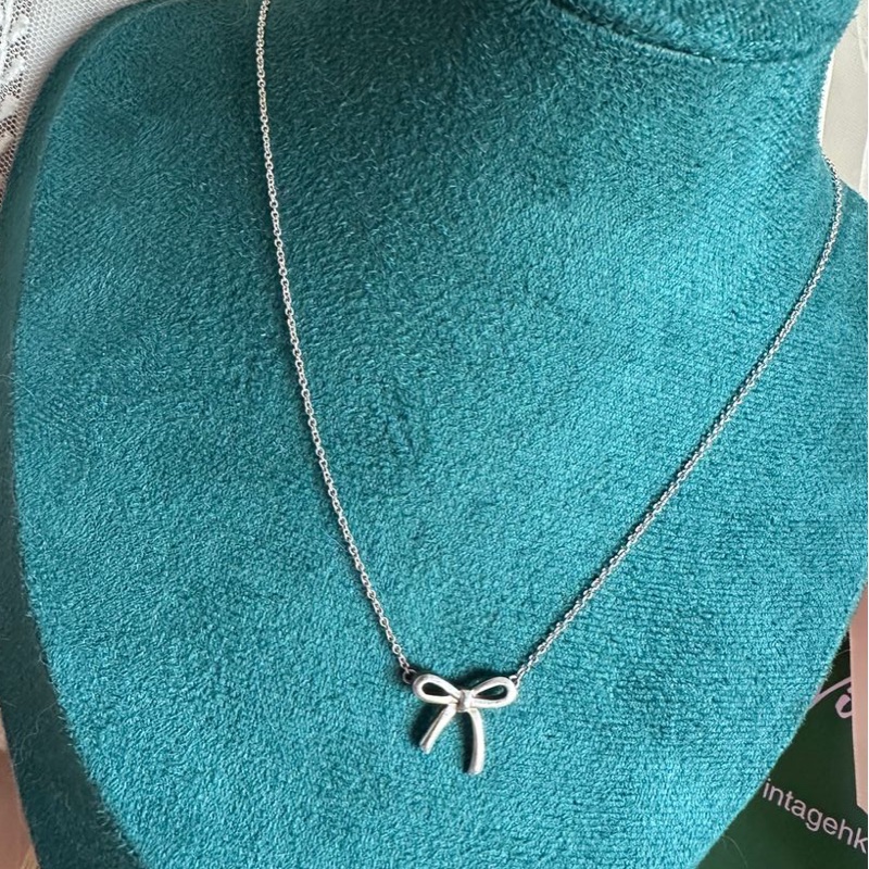 蒂芙尼 純銀 頸鏈 項鏈 鎖骨鏈 Tiffany & Co bow 蝴蝶結 純銀項鍊 925-5
