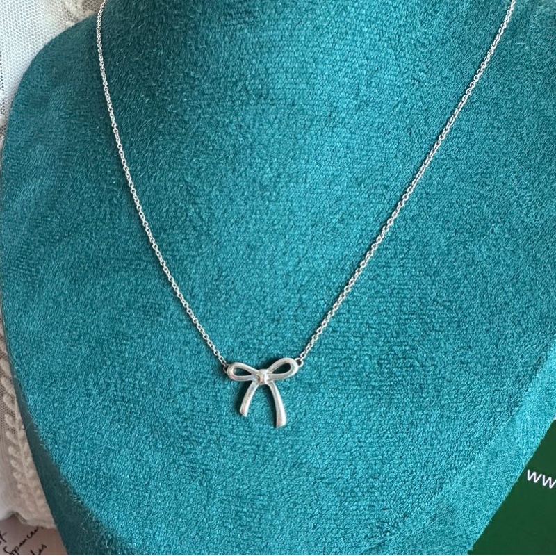 蒂芙尼 純銀 頸鏈 項鏈 鎖骨鏈 Tiffany & Co bow 蝴蝶結 純銀項鍊 925-7