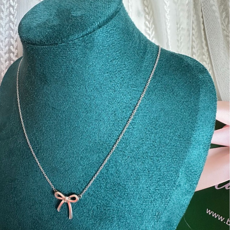 蒂芙尼 純銀 頸鏈 項鏈 鎖骨鏈 Tiffany & Co bow 蝴蝶結 純銀項鍊 925-10