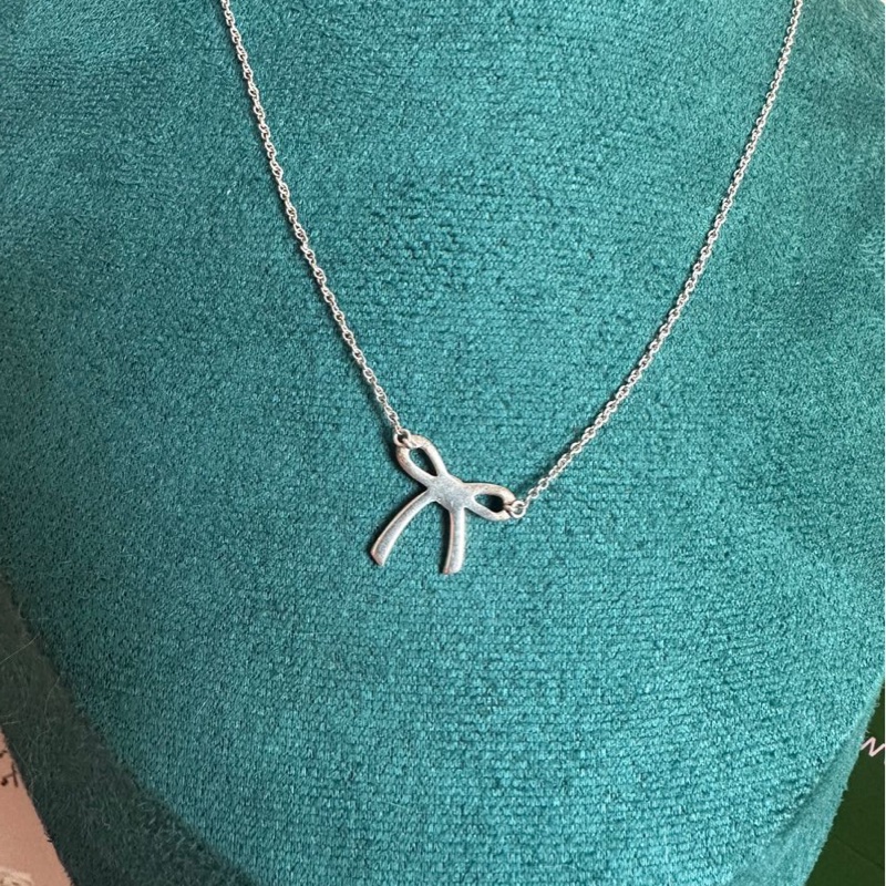 蒂芙尼 純銀 頸鏈 項鏈 鎖骨鏈 Tiffany & Co bow 蝴蝶結 純銀項鍊 925-13