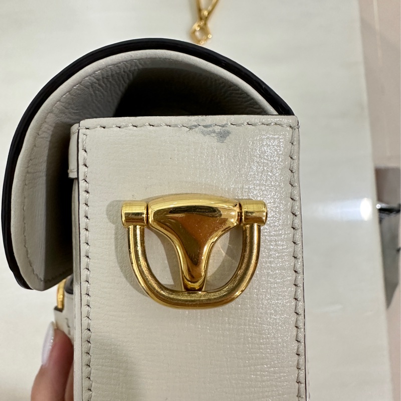 Gucci 古馳 1955白色老花馬銜扣馬鞍包 雙肩帶 可單 肩可斜挎 經典復古-6