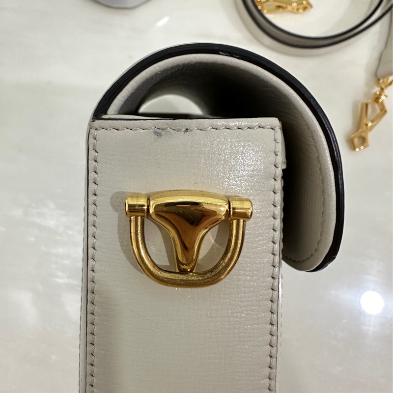 Gucci 古馳 1955白色老花馬銜扣馬鞍包 雙肩帶 可單 肩可斜挎 經典復古-16