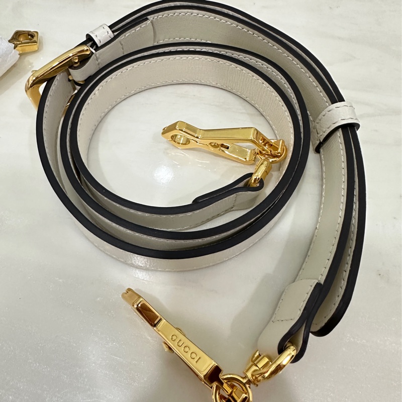 Gucci 古馳 1955白色老花馬銜扣馬鞍包 雙肩帶 可單 肩可斜挎 經典復古-18