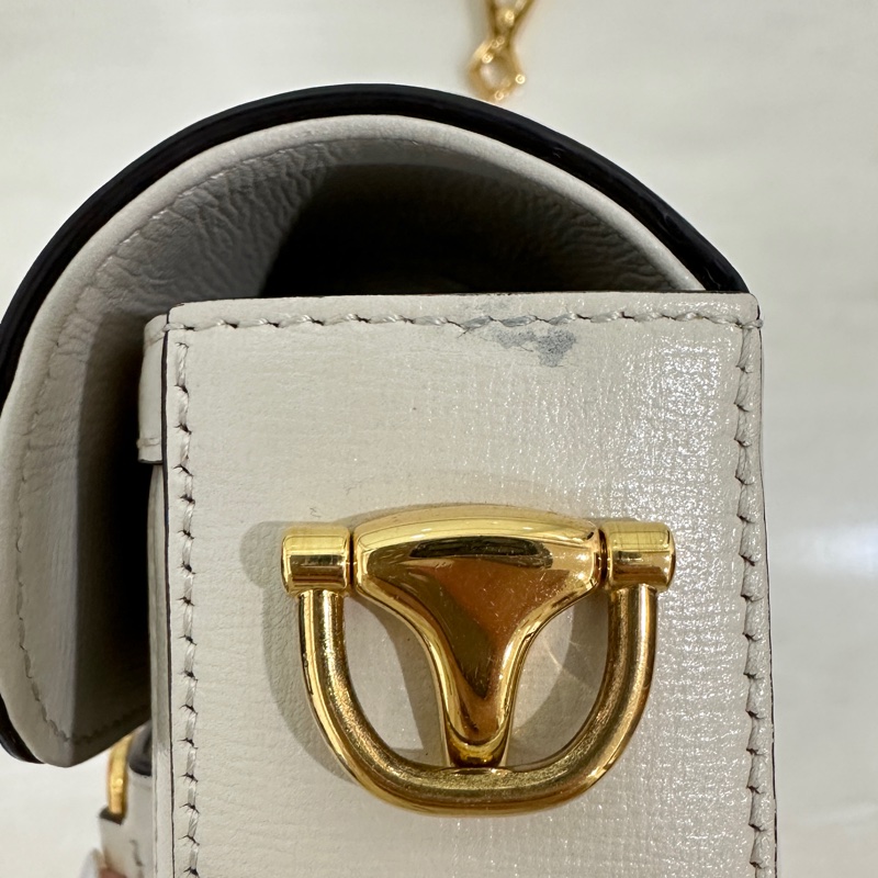 Gucci 古馳 1955白色老花馬銜扣馬鞍包 雙肩帶 可單 肩可斜挎 經典復古-20