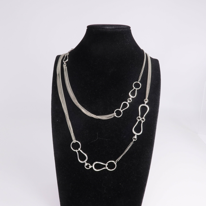 HERMES 925純銀Collier Sautoir Arabesque項鍊-8