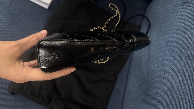 近全新Chanel AS4133 mini 31bag黑金油蠟羊皮手提肩背斜背包-5