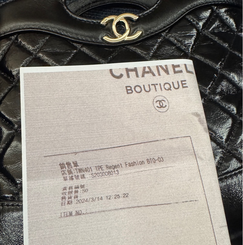 近全新Chanel AS4133 mini 31bag黑金油蠟羊皮手提肩背斜背包-9