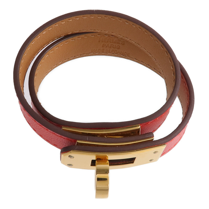 HERMES Swift皮革Kelly Double Tour金扣手鏈-3