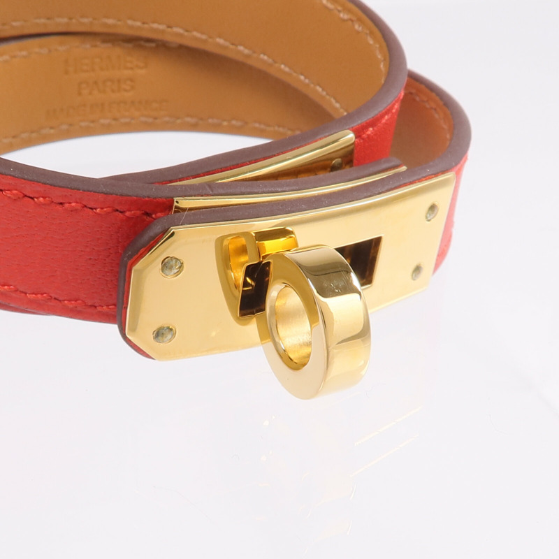 HERMES Swift皮革Kelly Double Tour金扣手鏈-4