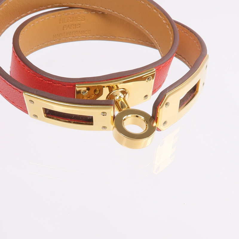 HERMES Swift皮革Kelly Double Tour金扣手鏈-5