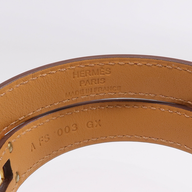 HERMES Swift皮革Kelly Double Tour金扣手鏈-7