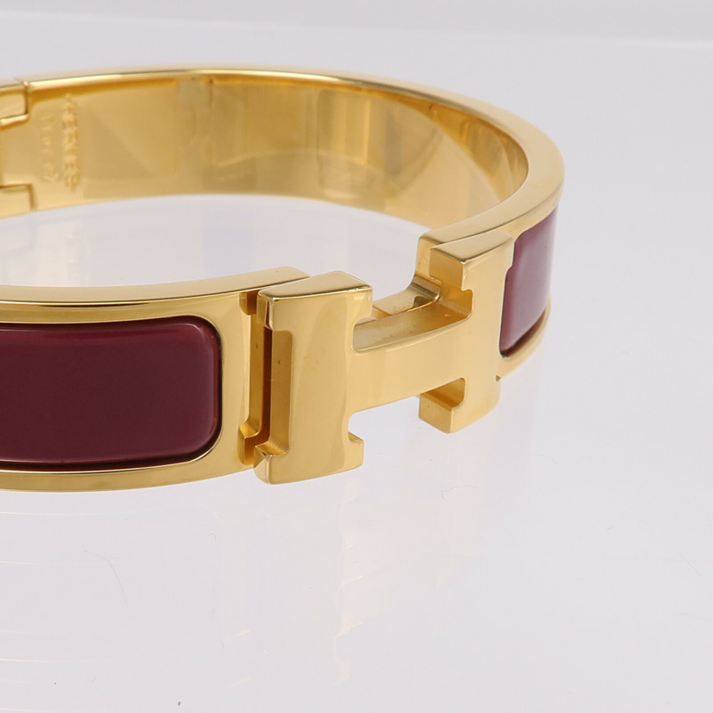 HERMES 金屬/琺瑯Clic H Bracelet手鐲-4
