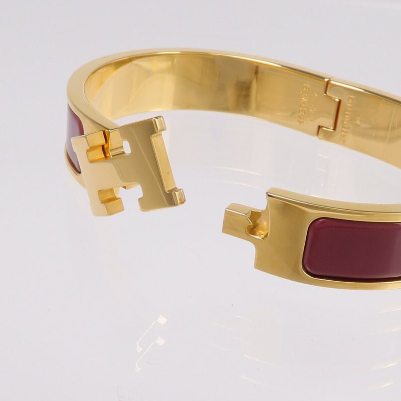 HERMES 金屬/琺瑯Clic H Bracelet手鐲-5