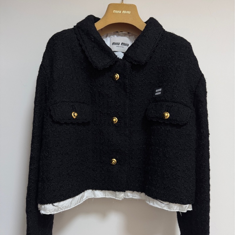 Miumiu 粗花呢外套 黑色 原價13萬-0