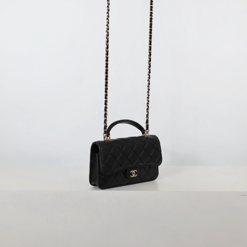 二手Chanel cf mini handle woc/黑金 芯片款-2