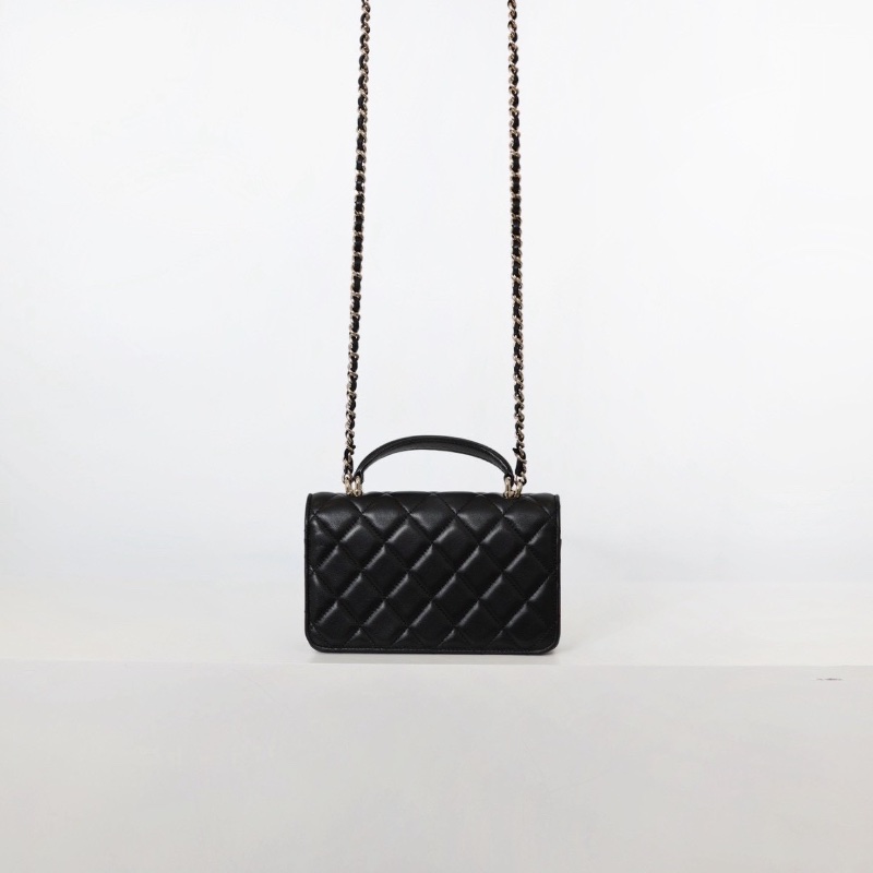 二手Chanel cf mini handle woc/黑金 芯片款-7