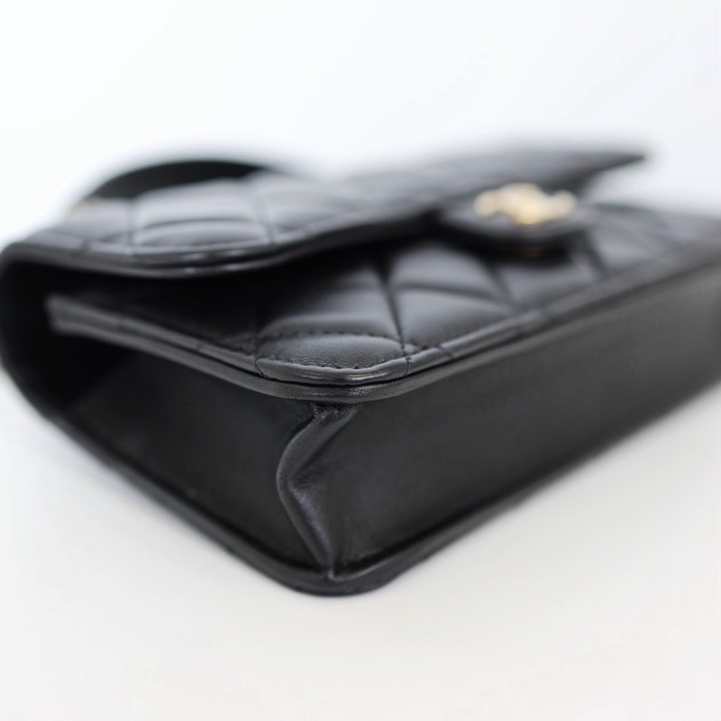 二手Chanel cf mini handle woc/黑金 芯片款-8