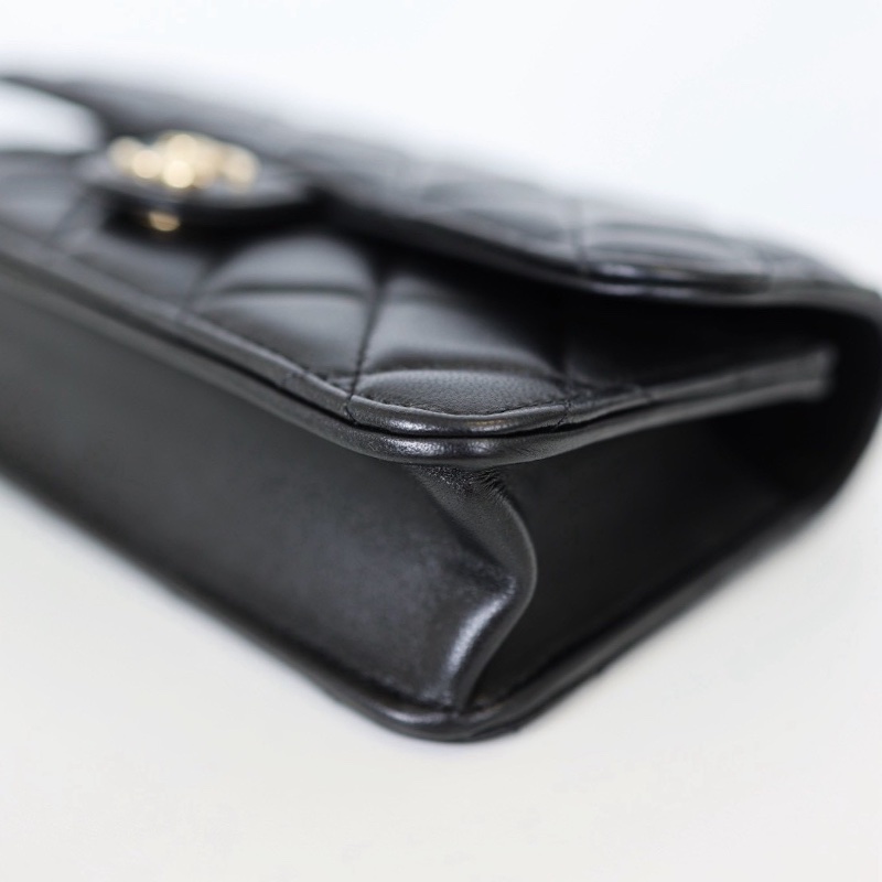 二手Chanel cf mini handle woc/黑金 芯片款-9