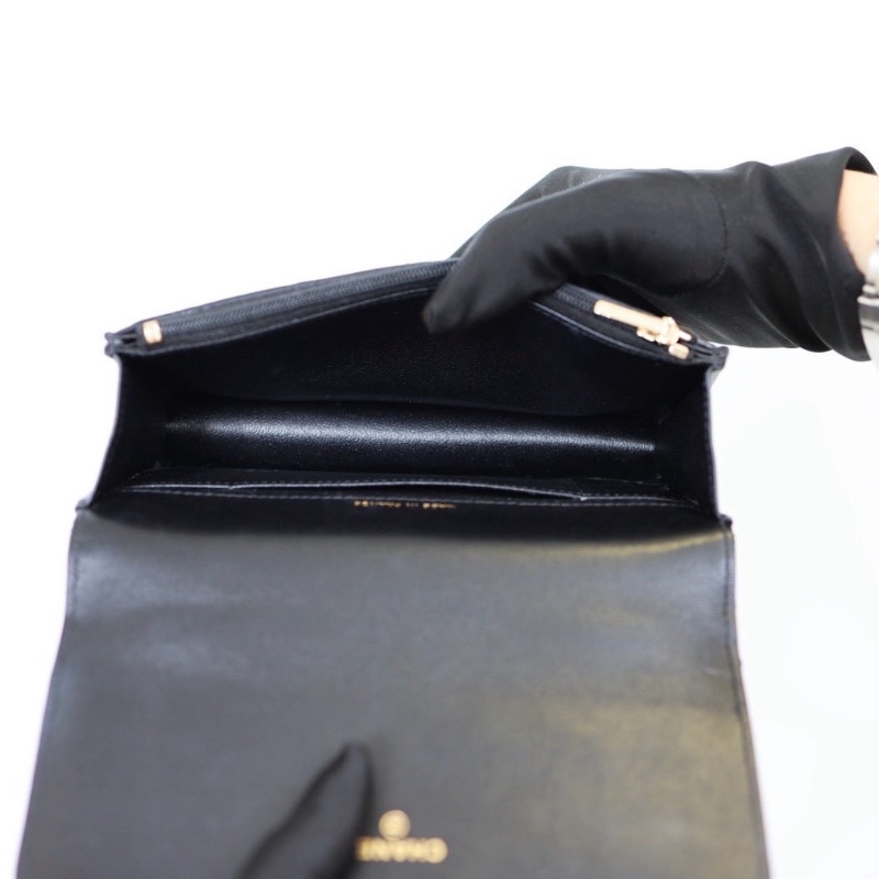 二手Chanel cf mini handle woc/黑金 芯片款-11