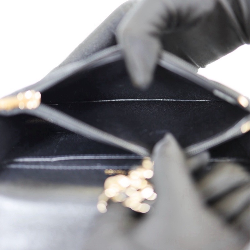 二手Chanel cf mini handle woc/黑金 芯片款-12