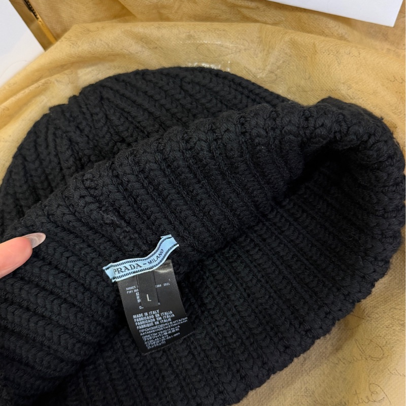 Prada 黑色羊毛冷帽-4