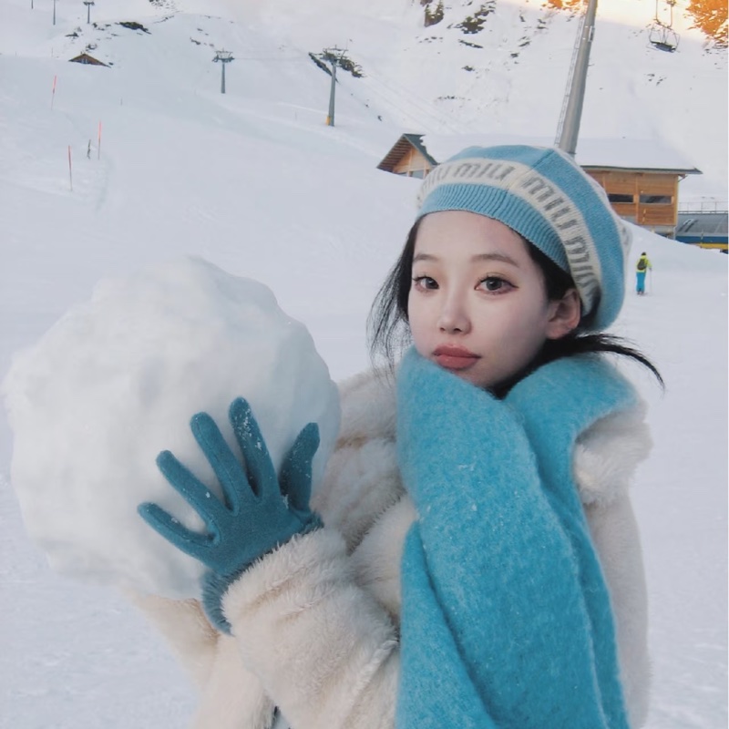 MIUMIU 5HC260 淺藍色針織帽/貝雷帽 羊絨混紡-2