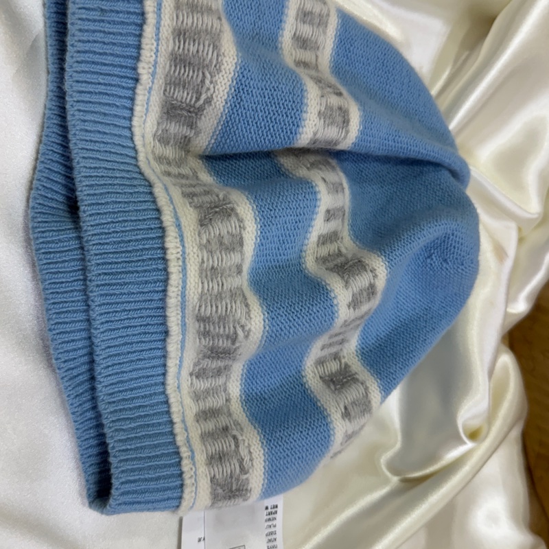 MIUMIU 5HC260 淺藍色針織帽/貝雷帽 羊絨混紡-6