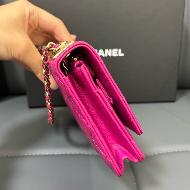 Chanel 粉紫金釦trendy woc-4