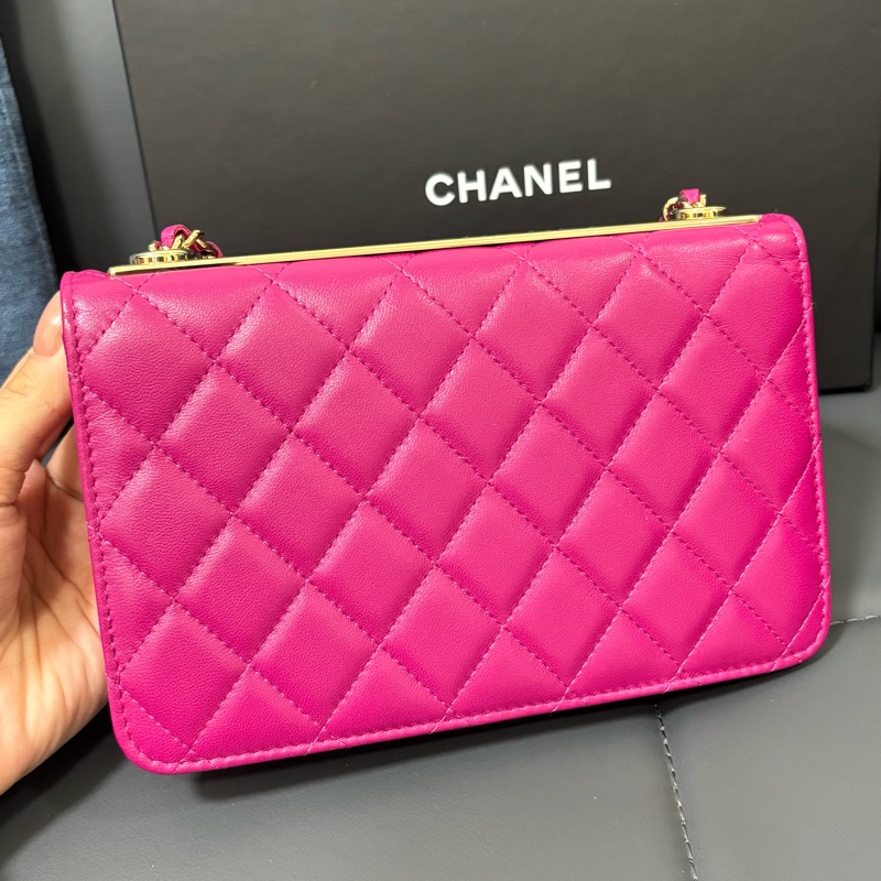 Chanel 粉紫金釦trendy woc-5