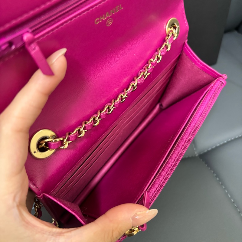 Chanel 粉紫金釦trendy woc-8