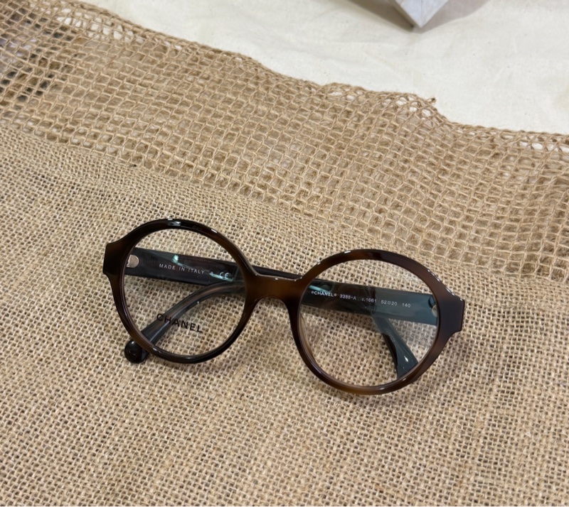 Chanel香奈兒 CH3388 琥珀色香奈兒基本款 復古圓框眼鏡 小香眼鏡 精品眼鏡-1