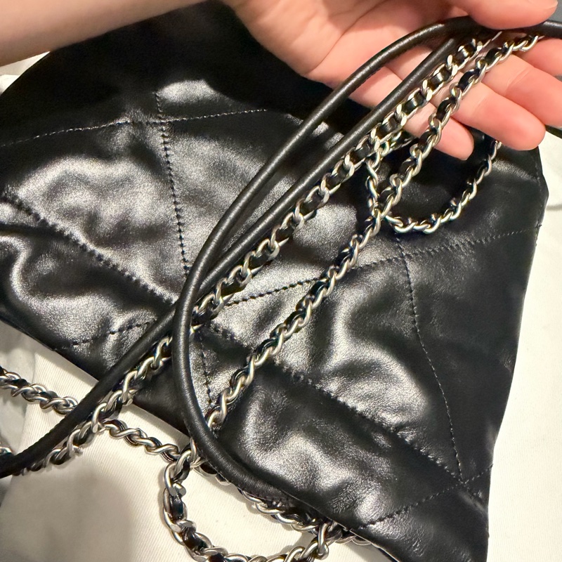 Chanel 香奈兒 mini22 黑銀-17
