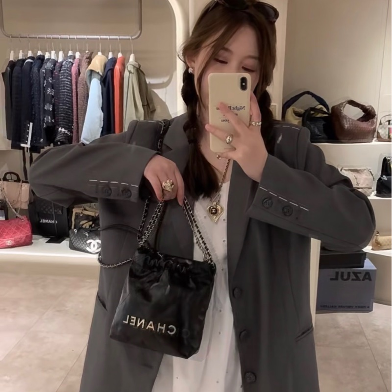 Chanel 香奈兒 mini22 黑銀-40