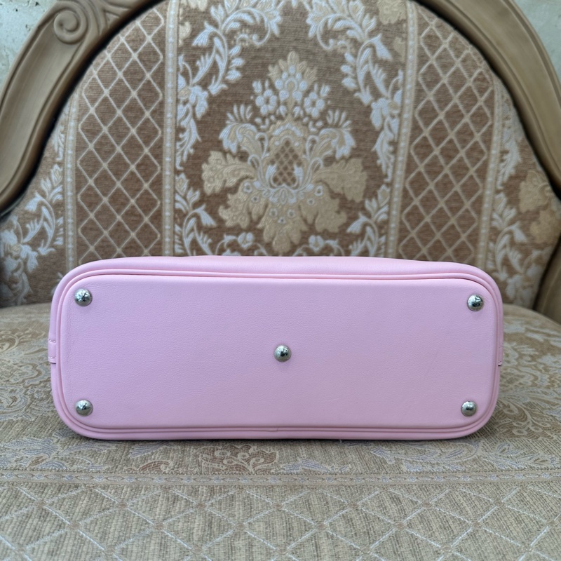 Hermes 3Q Rose Sakura櫻花粉Swift皮銀釦Bolide 27 手提斜背包-4