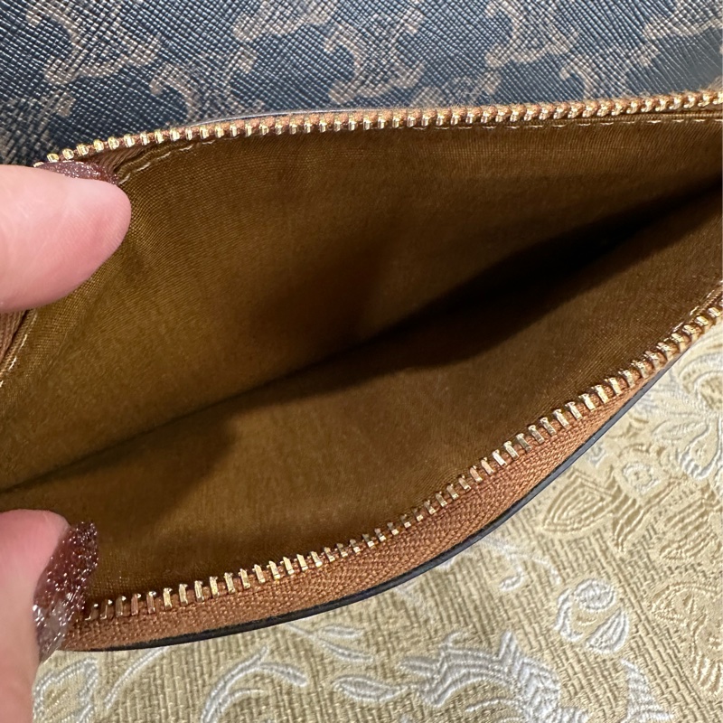 Celine PVC咖牛皮金釦肩斜背購物包123912GXC.04LU-11