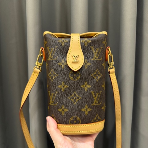 LV 原花金釦Fold me斜背薯條包M80874