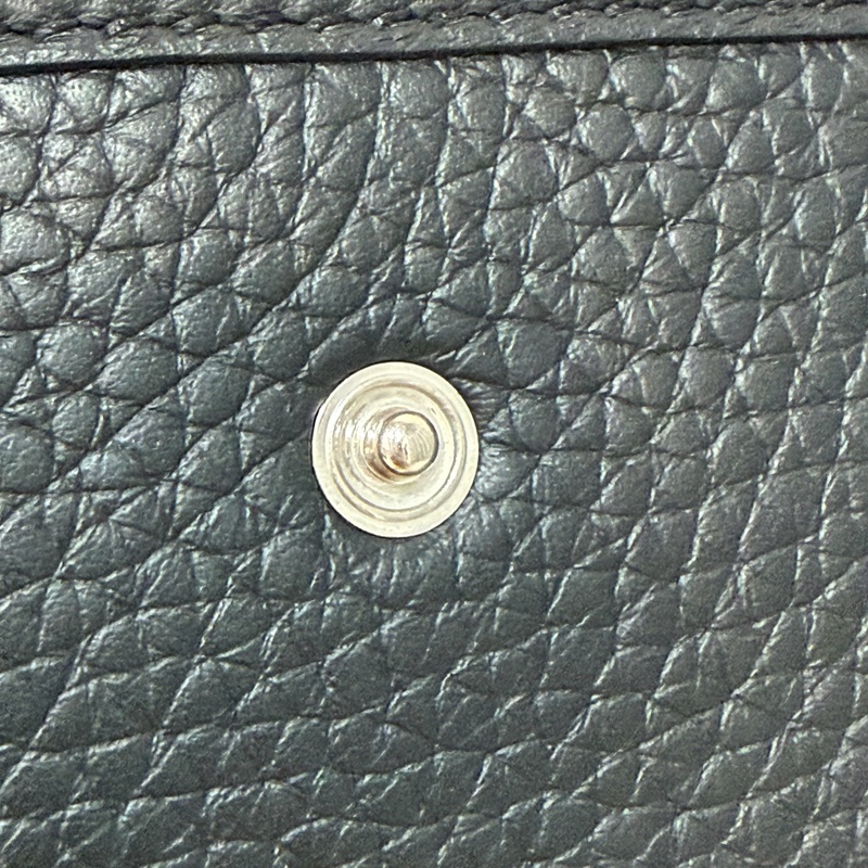 HERMES TC MINI EVELYNE 黑色荔枝皮 銀釦 洞洞包 肩背包 斜背包 2用包-19