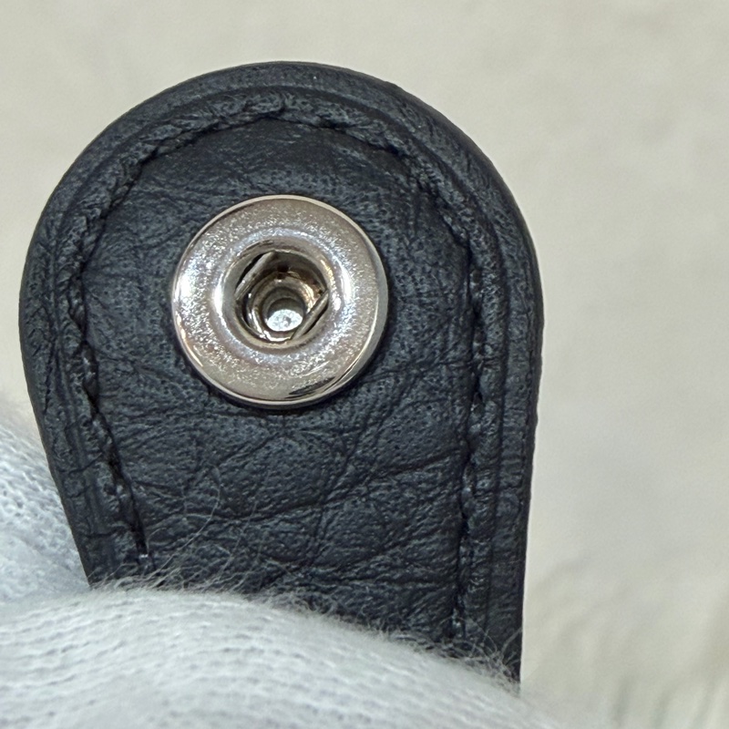 HERMES TC MINI EVELYNE 黑色荔枝皮 銀釦 洞洞包 肩背包 斜背包 2用包-20