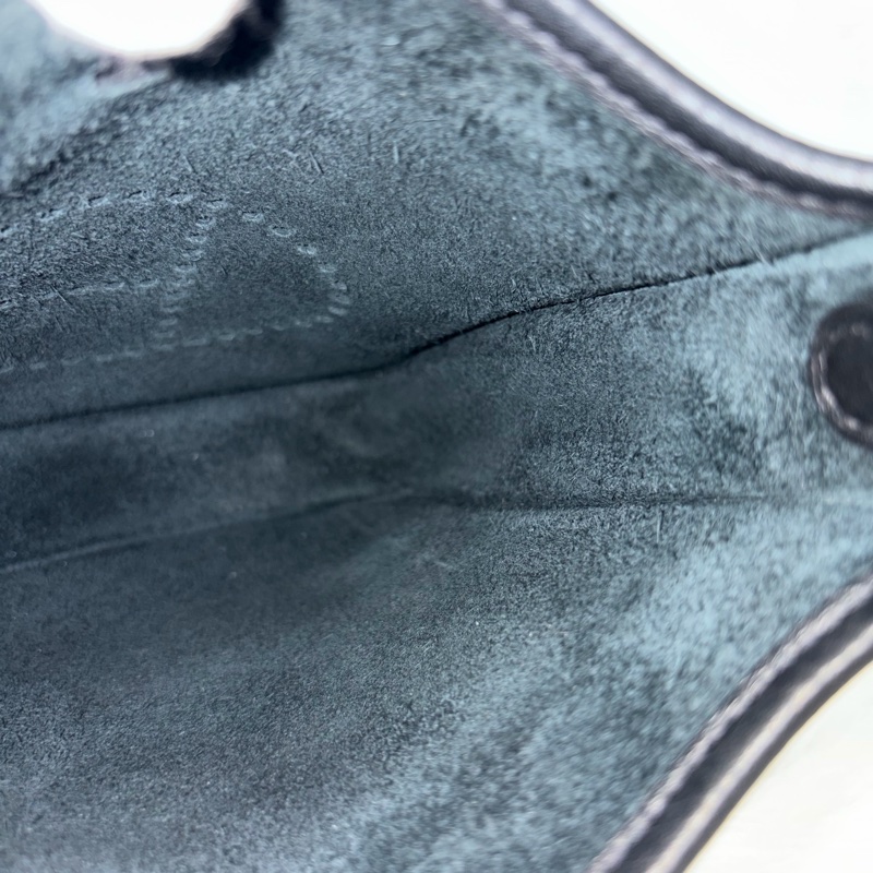 HERMES TC MINI EVELYNE 黑色荔枝皮 銀釦 洞洞包 肩背包 斜背包 2用包-25