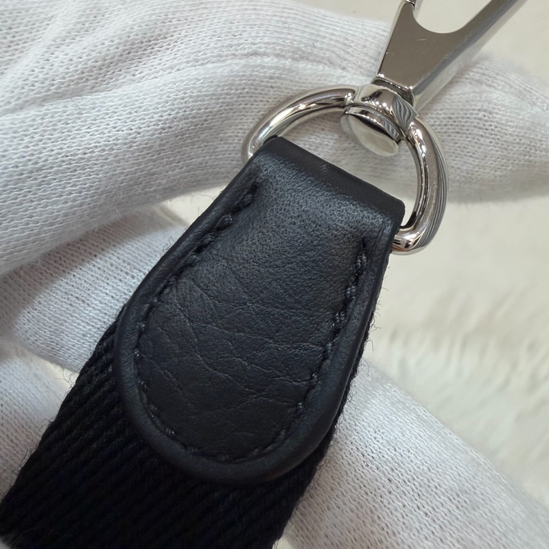 HERMES TC MINI EVELYNE 黑色荔枝皮 銀釦 洞洞包 肩背包 斜背包 2用包-37