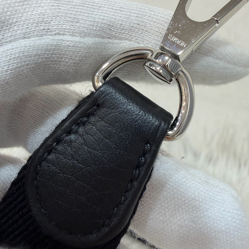 HERMES TC MINI EVELYNE 黑色荔枝皮 銀釦 洞洞包 肩背包 斜背包 2用包-42