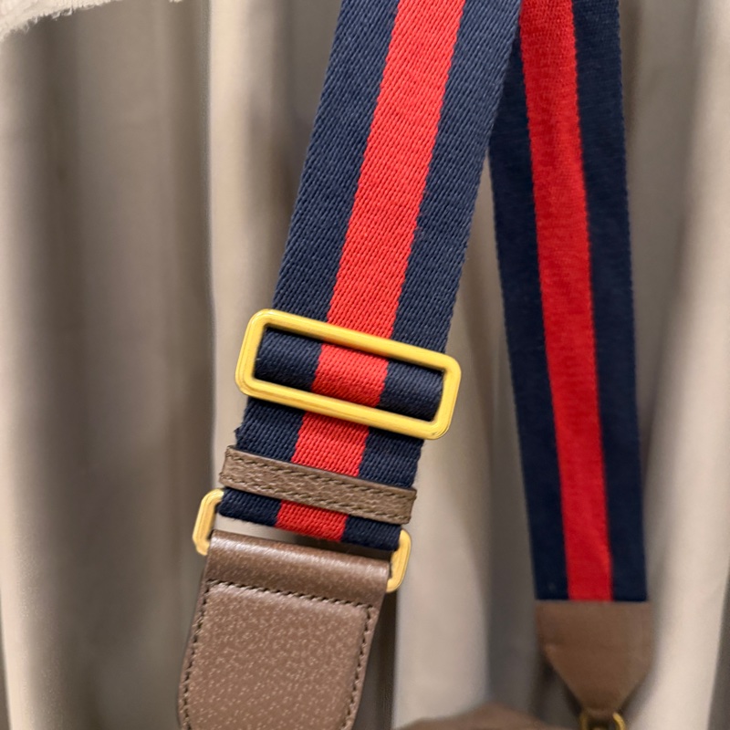 Gucci PVC咖牛皮斜背相機包-13