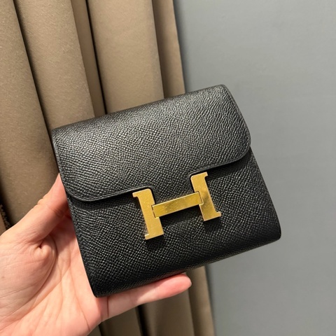 Hermes 愛馬仕 Constance 康康短夾 黑金