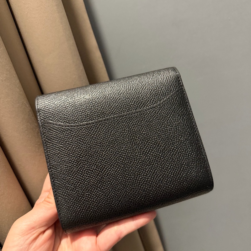 Hermes 愛馬仕 Constance 康康短夾 黑金-1
