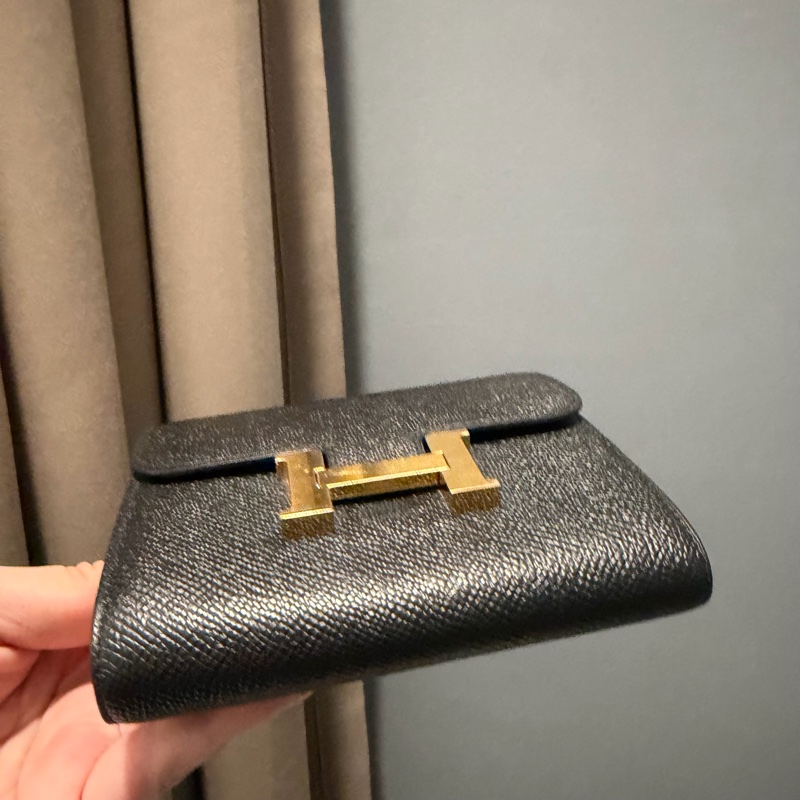 Hermes 愛馬仕 Constance 康康短夾 黑金-3
